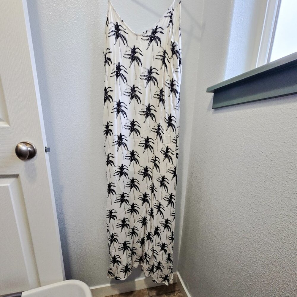 TEEINK Palm Tree Print Casual Dress